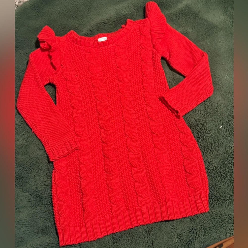 Carter's Vibrant Red Knit Sweater Dress